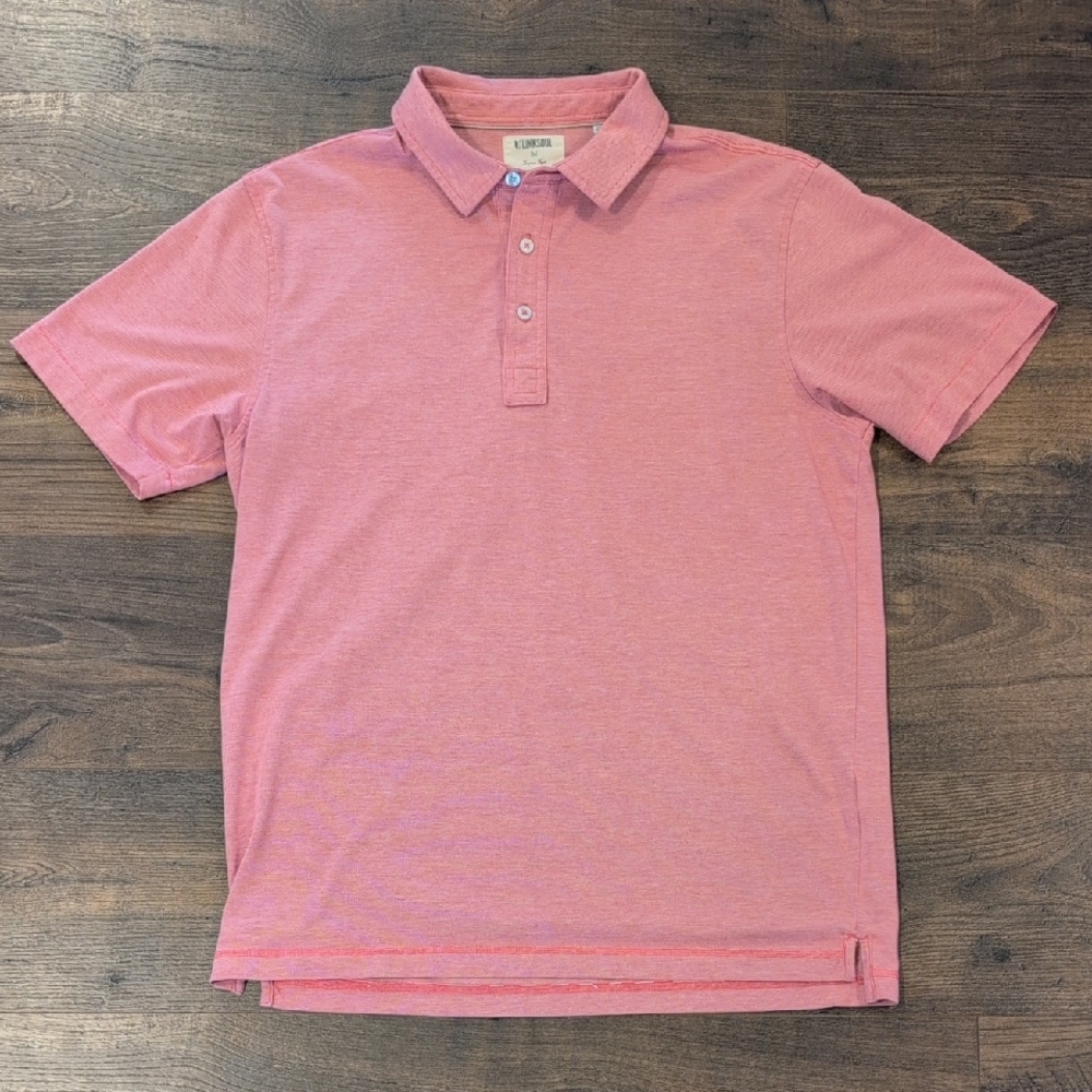 Linksoul Men's Red Stripe Polo Shirt